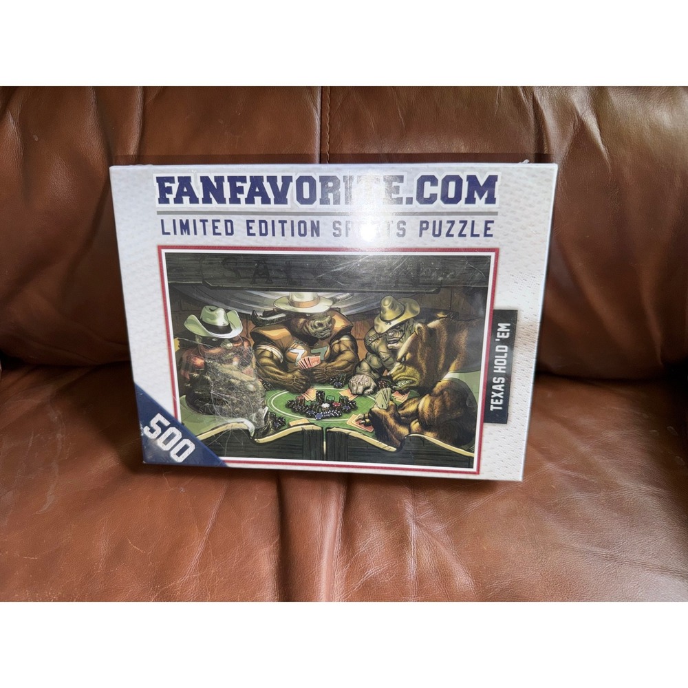 Fan Favorite Texas Hold Em 500 Piece Jigsaw Puzzle Sports Mascots Poker Art